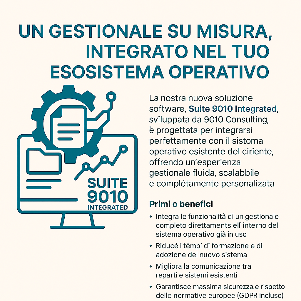 Un gestionale su misura, integrato nel tuo ecosistema operativo